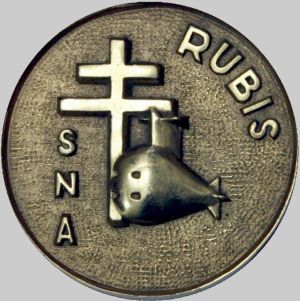 Coat of arms (crest) of the Submarine Rubis (S601), French Navy