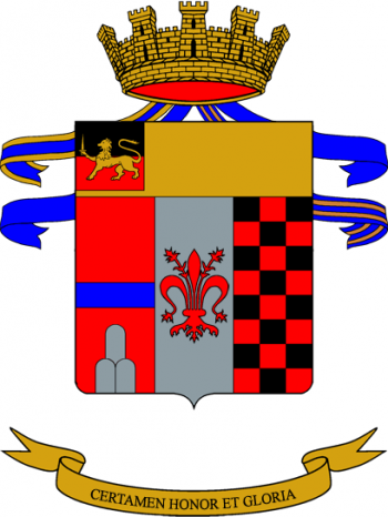 Coat of arms (crest) of the 19th Self-Propelled Field Artillery Group Rialto, Italian Army