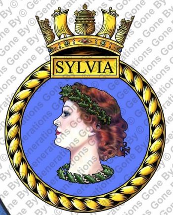 Coat of arms (crest) of the HMS Sylvia, Royal Navy