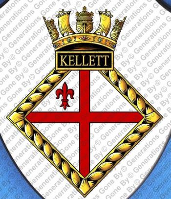 Coat of arms (crest) of the HMS Kellett, Royal Navy