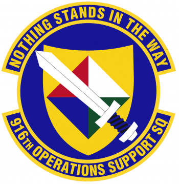 Coat of arms (crest) of the 916th Operations Support Squadron, US Air Force