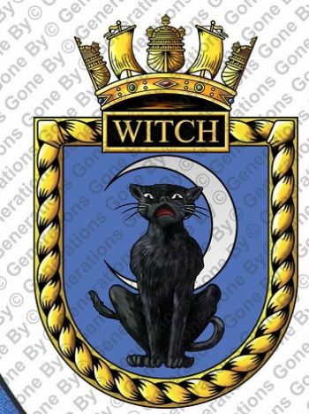 Coat of arms (crest) of the HMS Witch, Royal Navy