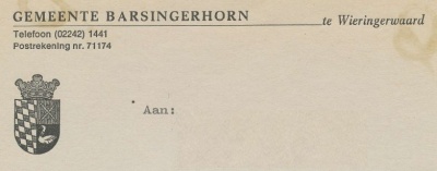 Wapen van Barsingerhorn/Arms of Barsingerhorn