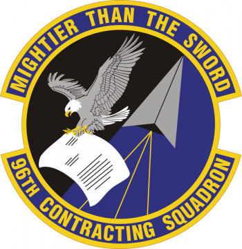 Coat of arms (crest) of the 96th Contracting Squadron, US Air Force