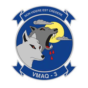 Coat of arms (crest) of the VMAQ-3 Moon Dogs, USMC