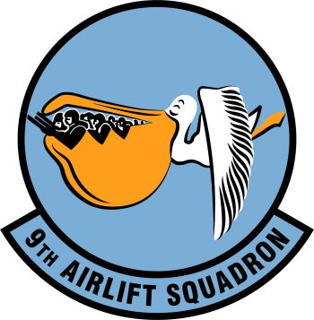 Coat of arms (crest) of the 9th Airlift Squadron, US Air Force