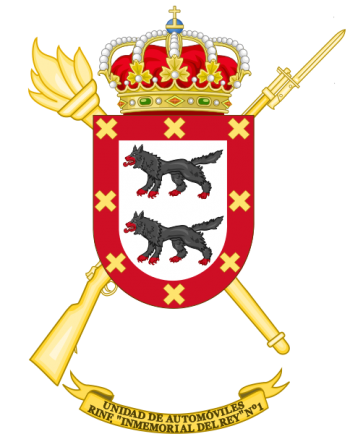 Coat of arms (crest) of the Automobile Unit of Infantry Regiment Inmemorial del Rey No 1, Spanish Army