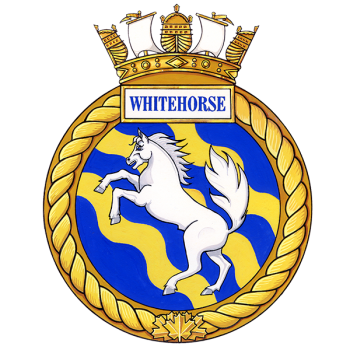 Coat of arms (crest) of the HMCS Whitehorse, Royal Canadian Navy