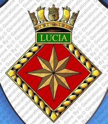 Coat of arms (crest) of the HMS Lucia, Royal Navy