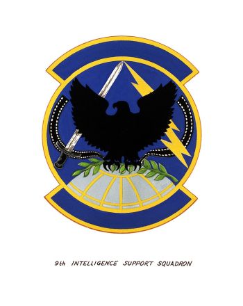 Coat of arms (crest) of the 9th Intelligence Support Squadron, US Air Force