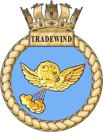 Coat of arms (crest) of the HMS Tradewind, Royal Navy