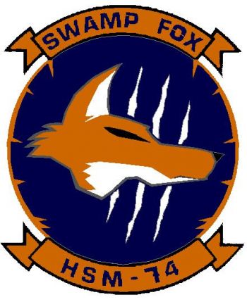 Coat of arms (crest) of the Helicopter Maritime Strike Squadron 74 (HSM-74) Swamp Fox, US Navy