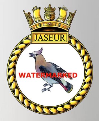 Coat of arms (crest) of the HMS Jaseur, Royal Navy