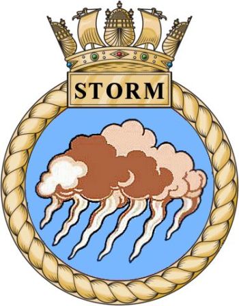 Coat of arms (crest) of the HMS Storm, Royal Navy