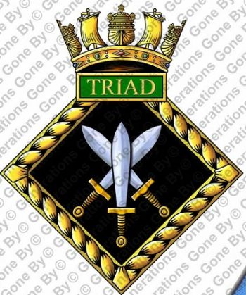 Coat of arms (crest) of the HMS Triad, Royal Navy
