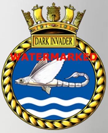 Coat of arms (crest) of the HMS Dark Invader, Royal Navy
