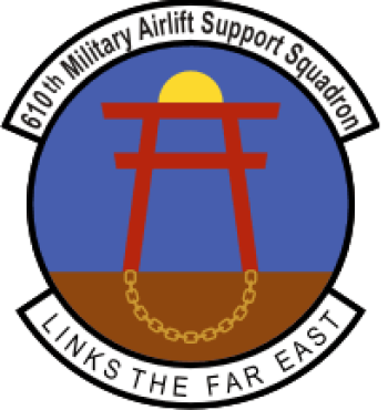 Coat of arms (crest) of the 610th Military Airlift Support Squadron, US Air Force