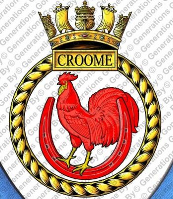 Coat of arms (crest) of the HMS Croome, Royal Navy