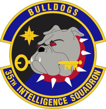 Coat of arms (crest) of the 35th Intelligence Squadron, US Air Force
