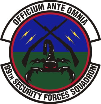 Coat of arms (crest) of the 99th Security Forces Squadron, US Air Force