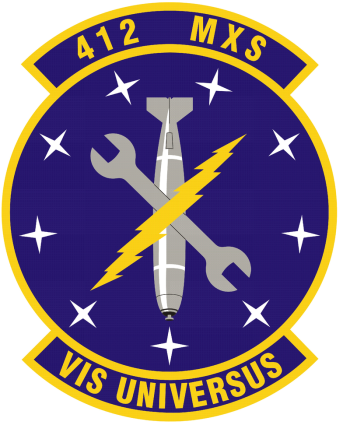 Coat of arms (crest) of the 412th Maintenance Squadron, US Air Force