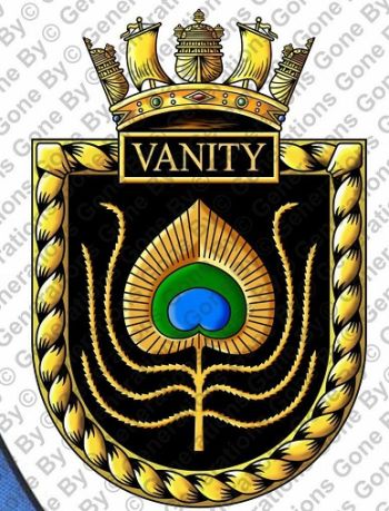 Coat of arms (crest) of the HMS Vanity, Royal Navy