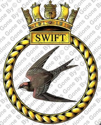 Coat of arms (crest) of the HMS Swift, Royal Navy
