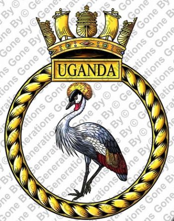 Coat of arms (crest) of the HMS Uganda, Royal Navy