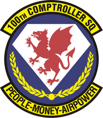 Coat of arms (crest) of the 100th Comptroller Squadron, US Air Force