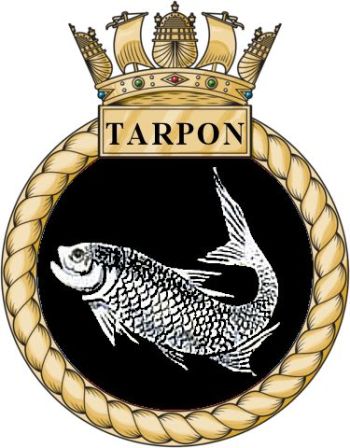 Coat of arms (crest) of the HMS Tarpon, Royal Navy