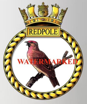Coat of arms (crest) of the HMS Redpole, Royal Navy