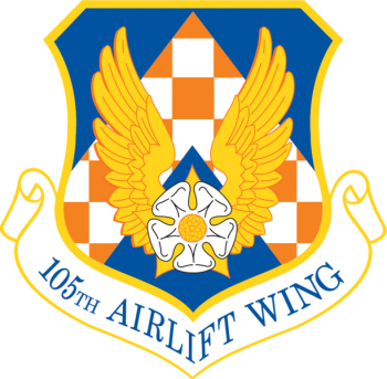 Coat of arms (crest) of the 105th Airlift Wing, New York Air National Guard