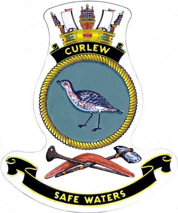 Coat of arms (crest) of the HMAS Curlew, Royal Australian Navy
