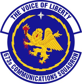 Coat of arms (crest) of the 673rd Communications Squadron, US Air Force