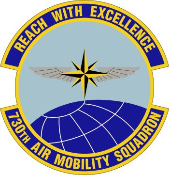 Coat of arms (crest) of the 730th Air Mobility Squadron, US Air Force