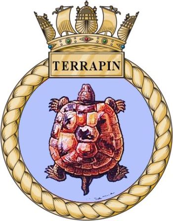 Coat of arms (crest) of the HMS Terrapin, Royal Navy
