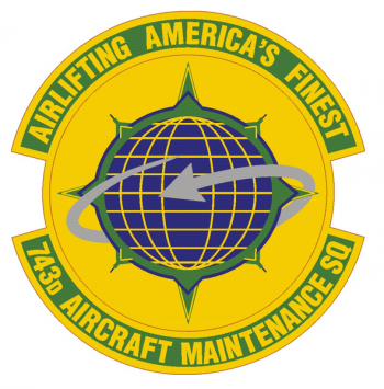 Coat of arms (crest) of the 743rd Aircraft Maintenance Squadron, US Air Force