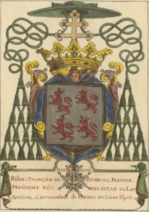 Arms (crest) of René-François de Beauvau du Rivau