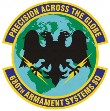 Coat of arms (crest) of the 680th Armament Systems Squadron, US Air Force