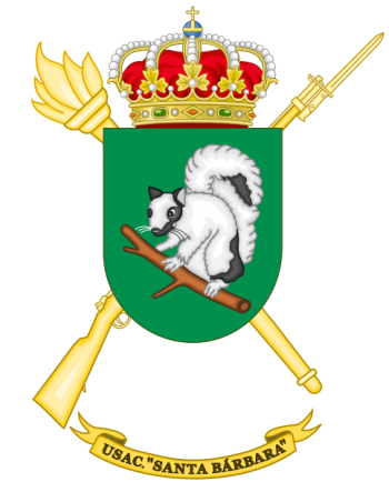 Coat of arms (crest) of the Barracks Services Unit Santa Barbára, Spanish Army