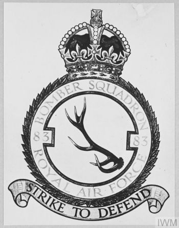 Coat of arms (crest) of the No 83 Bomber Squadron, Royal Air Force
