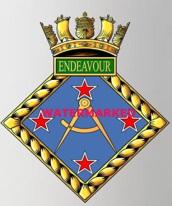 Coat of arms (crest) of the HMS Endeavour, Royal Navy