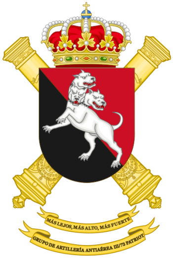 Coat of arms (crest) of Patriot Air Defence Artillery Group III-73, Spanish Army