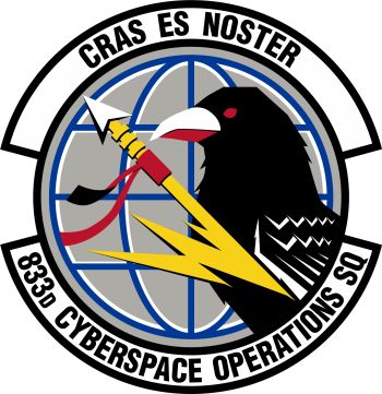 Coat of arms (crest) of the 833rd Cyberspace Operations Squadron, US Air Force