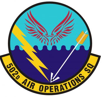 Coat of arms (crest) of the 502nd Air Operations Squadron, US Air Force