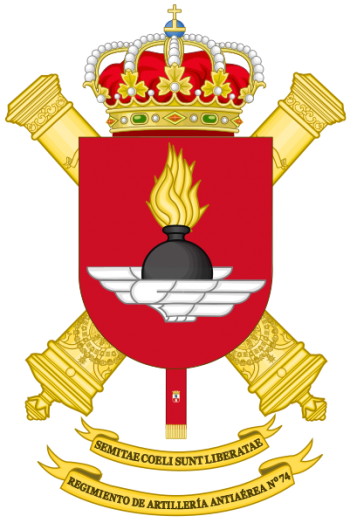 Coat of arms (crest) of the 74th Air Defence Artillery Regiment, Spanish Army