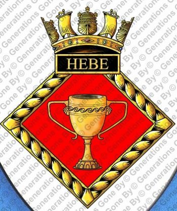 Coat of arms (crest) of the HMS Hebe, Royal Navy