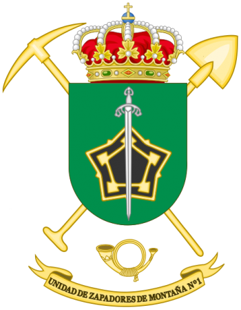 Coat of arms (crest) of Mountain Sapper Unit No 1, Spanish Army