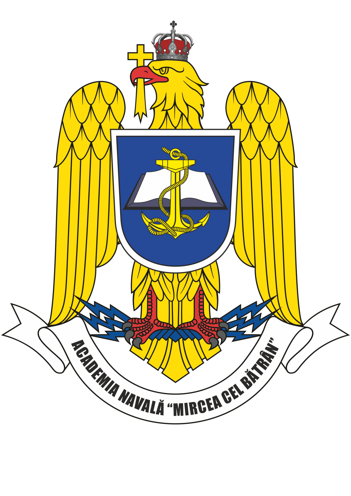Naval Academy Mircea cel Bătrân, Romanian Navy - Stemă - coat of arms -  crest of Naval Academy Mircea cel Bătrân, Romanian Navy