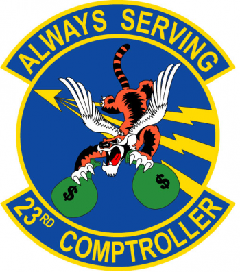 Coat of arms (crest) of the 23rd Comptroller Squadron, US Air Force